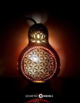 Flower of life gourd lamp – night view – front view